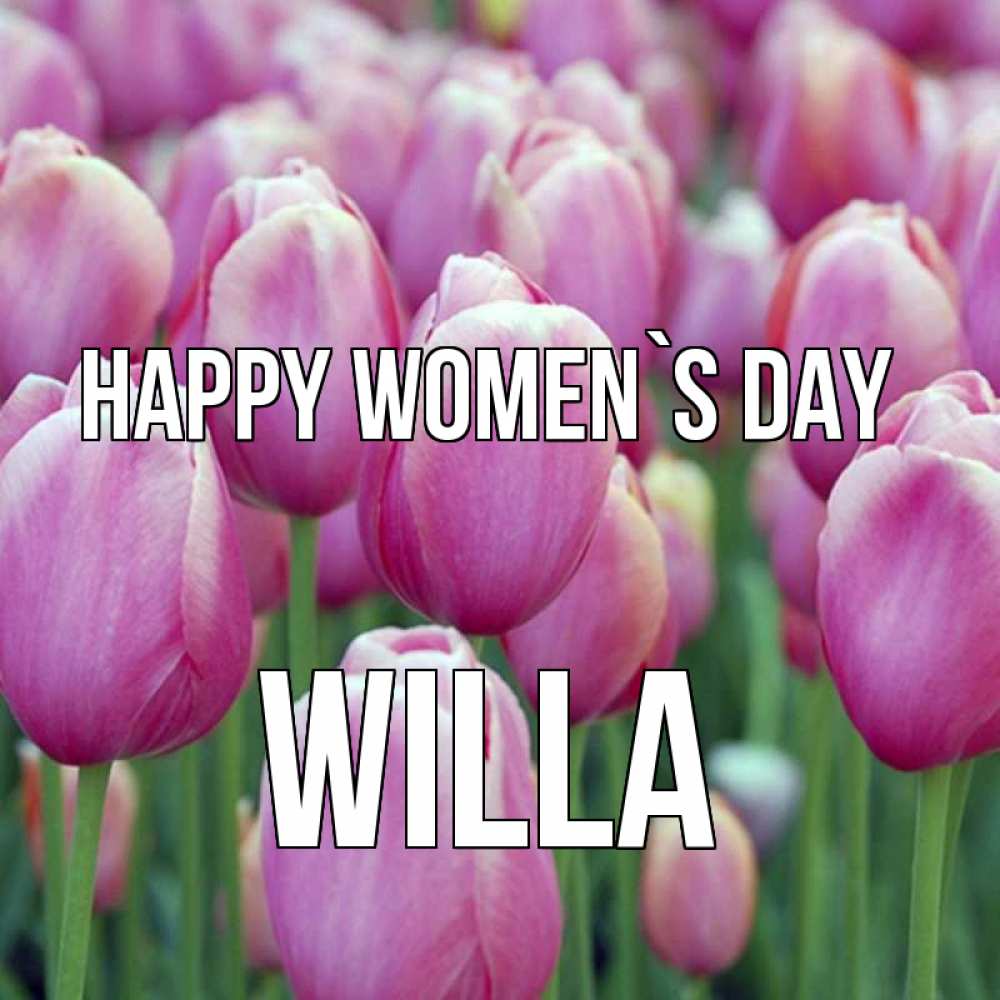 Greetings card с именем, Willa happy women`s day на международный женский день 3 Greetings with text for free download 